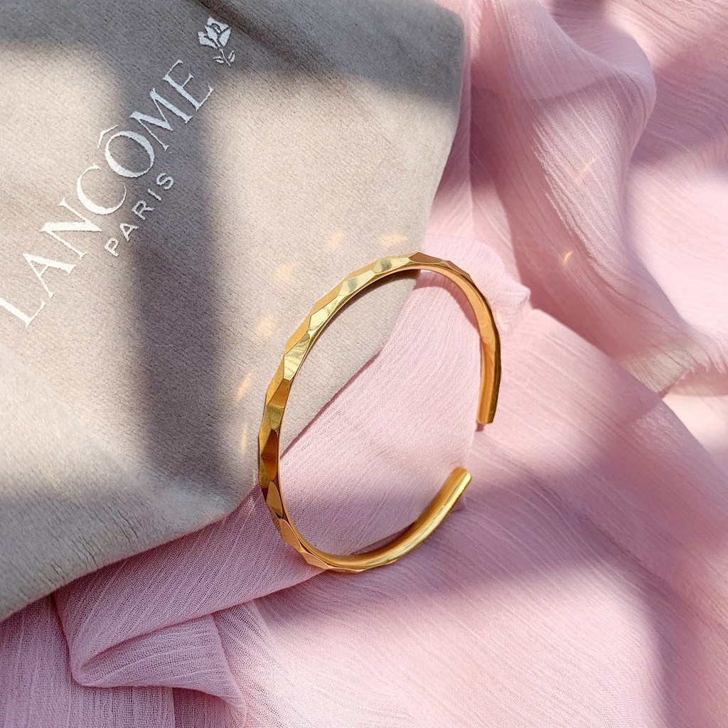 Lắc Tay Vòng Tay Nữ Mạ Vàng 18K Kiểu Hoa Văn Kim Cương Cao Cấp, Lắc Tay Nữ Mạ Vàng, Vòng Tay Mạ Vàng