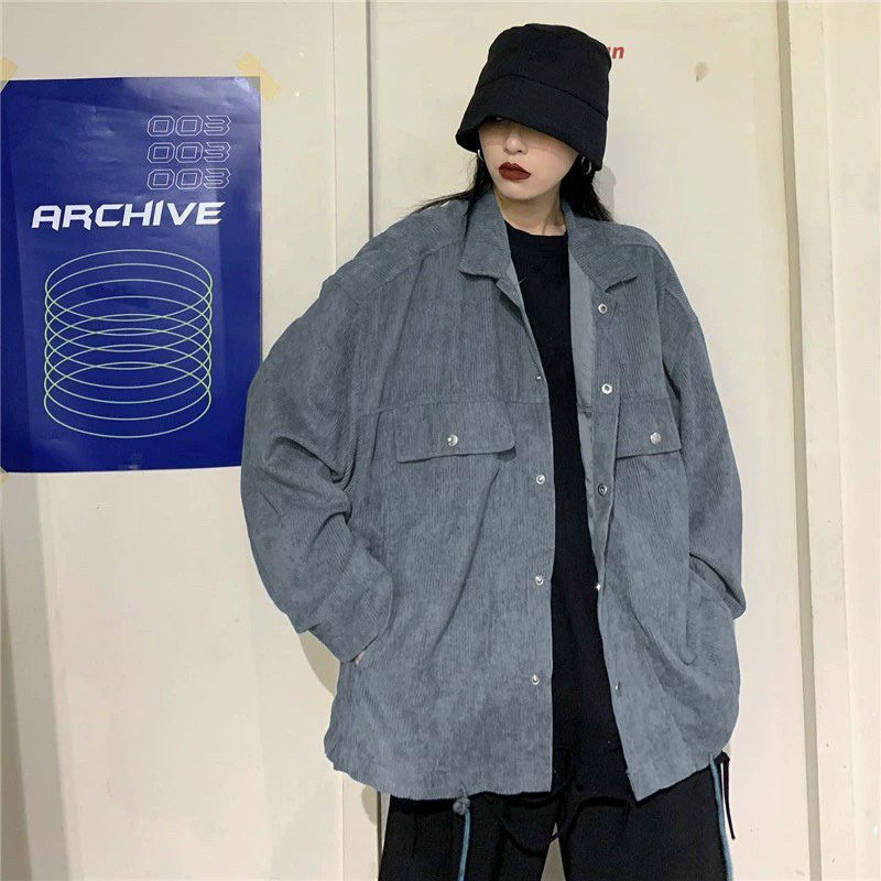 Áo sơmi kaki gân rút lai hai túi nắp, kèm hình thật