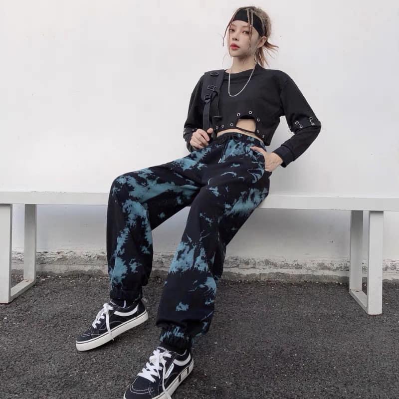 Quần Jogger Ống Rộng Unisex họa tiết loang màu dễ thương MS02 - THE F BRAND