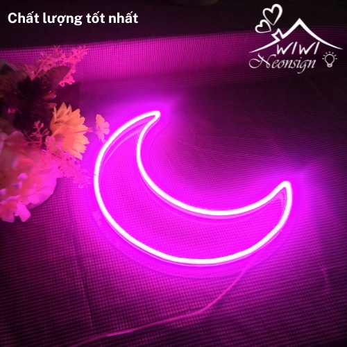 Đèn led neon hình mặt trăng khuyết | 27x25 cm | Đèn led neon theo yêu cầu trang trí decor quà tặng cực chất