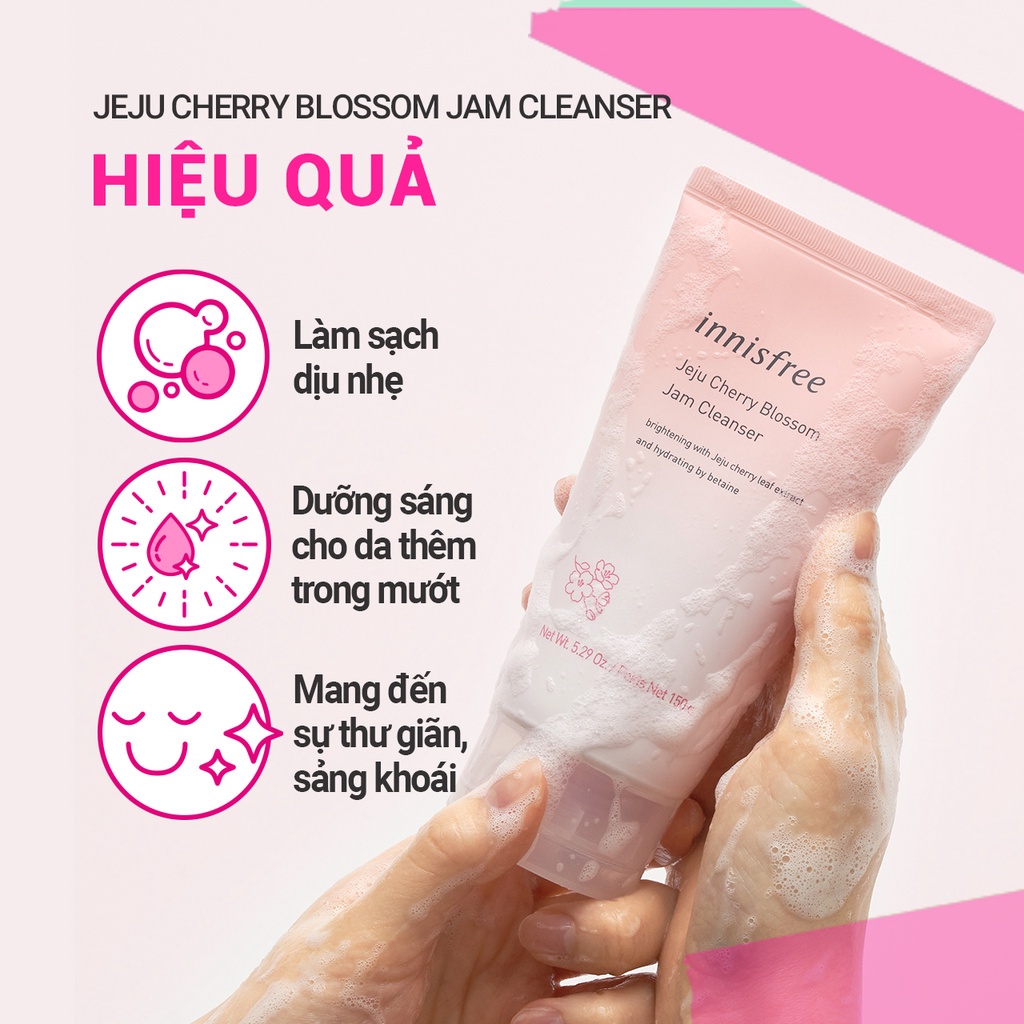 (Quà tặng) Bộ dưỡng ẩm sáng da hoa anh đào đảo Jeju innisfree Jeju Cherry Blossom Cream Set