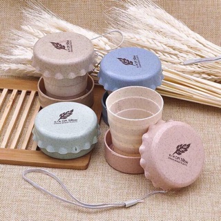 Cốc gấp gọn lúa mạch+ dây đeo
