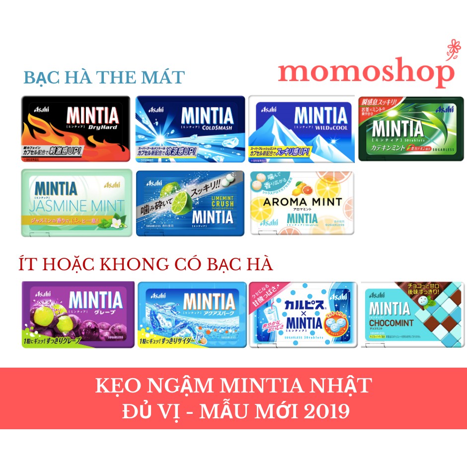 Kẹo ngậm Mintia đủ vị Nhật - Kẹo ngậm bạc hà, thơm miệng- Coldsmash, Wildcool, Dryhard, Aroma, Calpis, Trà xanh, socola