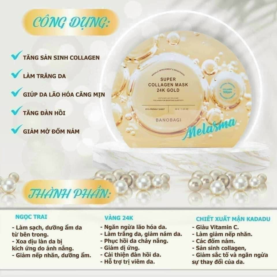 [CHÍNH HÃNG] Hộp 10 Mặt Nạ Dưỡng Da Banobagi Super Collagen Mask 10x30ml