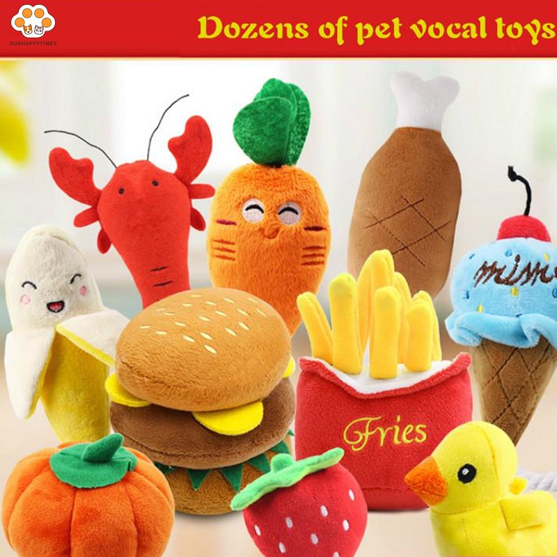 Đồ Chơi Nhồi Bông Phát Ra Tiếng Kêu Hình Voi / Vịt / Heo / Cún Cưng