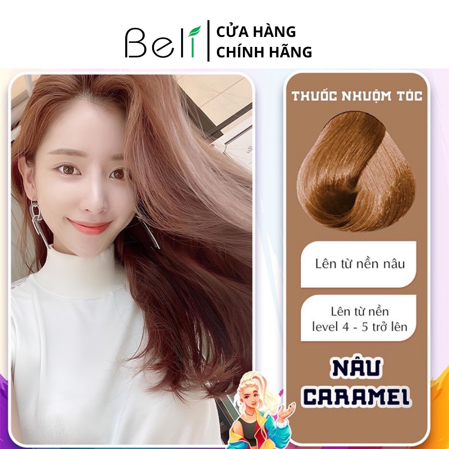 Thuốc Nhuộm Tóc KOOLPRO Màu Nâu Caramel Không Tẩy Tuýp 100g -Beli Official Store
