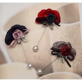 Hoa cài áo hoa lụa handmade SF01.