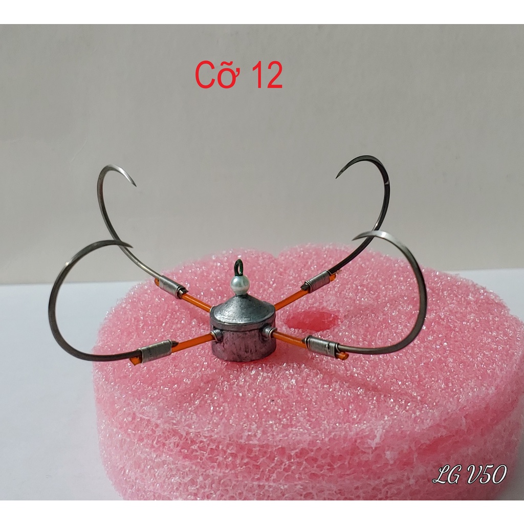Bộ lưỡi câu Tròn - Tứ, chì Dán, cỡ lưỡi 10 - 12