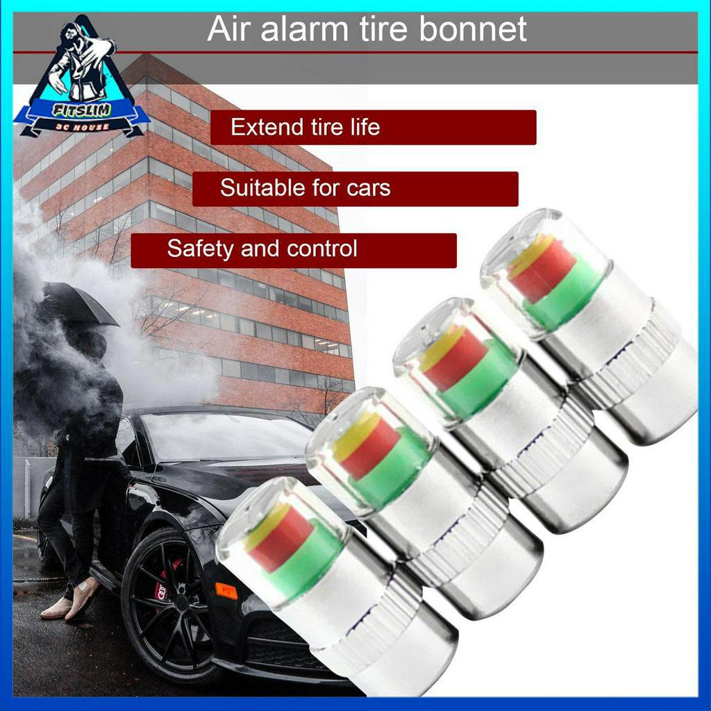 Set 4 nắp van cảnh báo áp suất lốp xe hơi