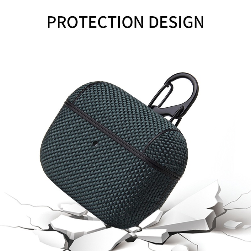 Vỏ bảo vệ hộp đựng tai nghe thích hợp cho Airpod Pro bằng vải chống sốc có khóa kim loại