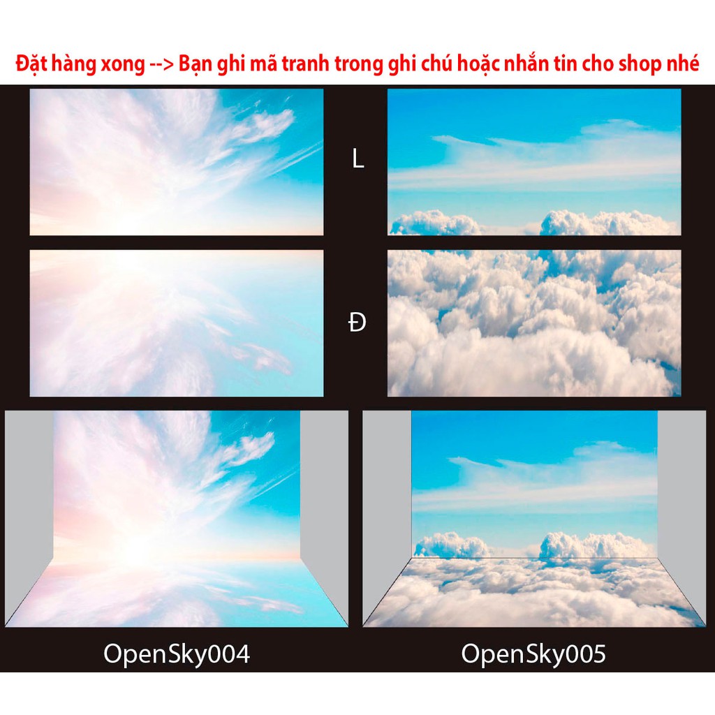 Tranh hồ cá Open Sky Bầu Trời Mở có keo sẵn
