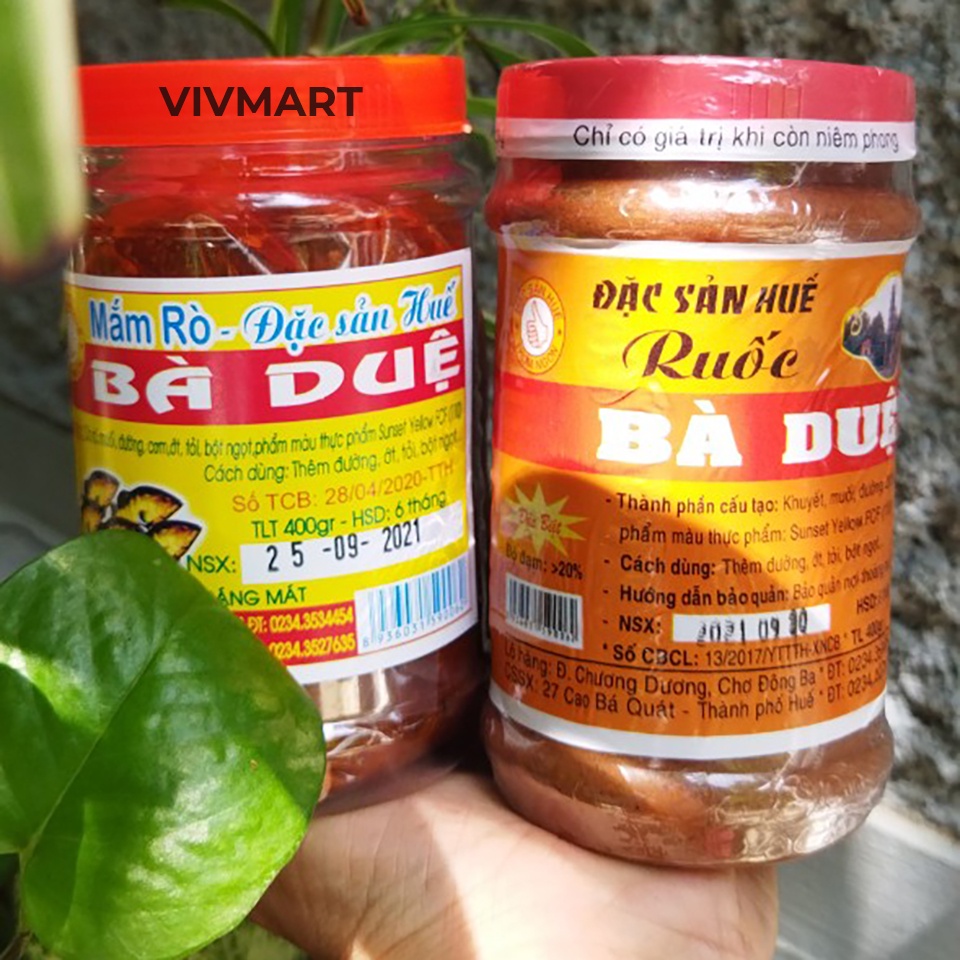 ✅ COMBO 2 ĐẶC SẢN HẢO HẠNG HUẾ - RUỐC BÀ DUỆ 400g VÀ MẮM RÒ BÀ DUỆ 400g