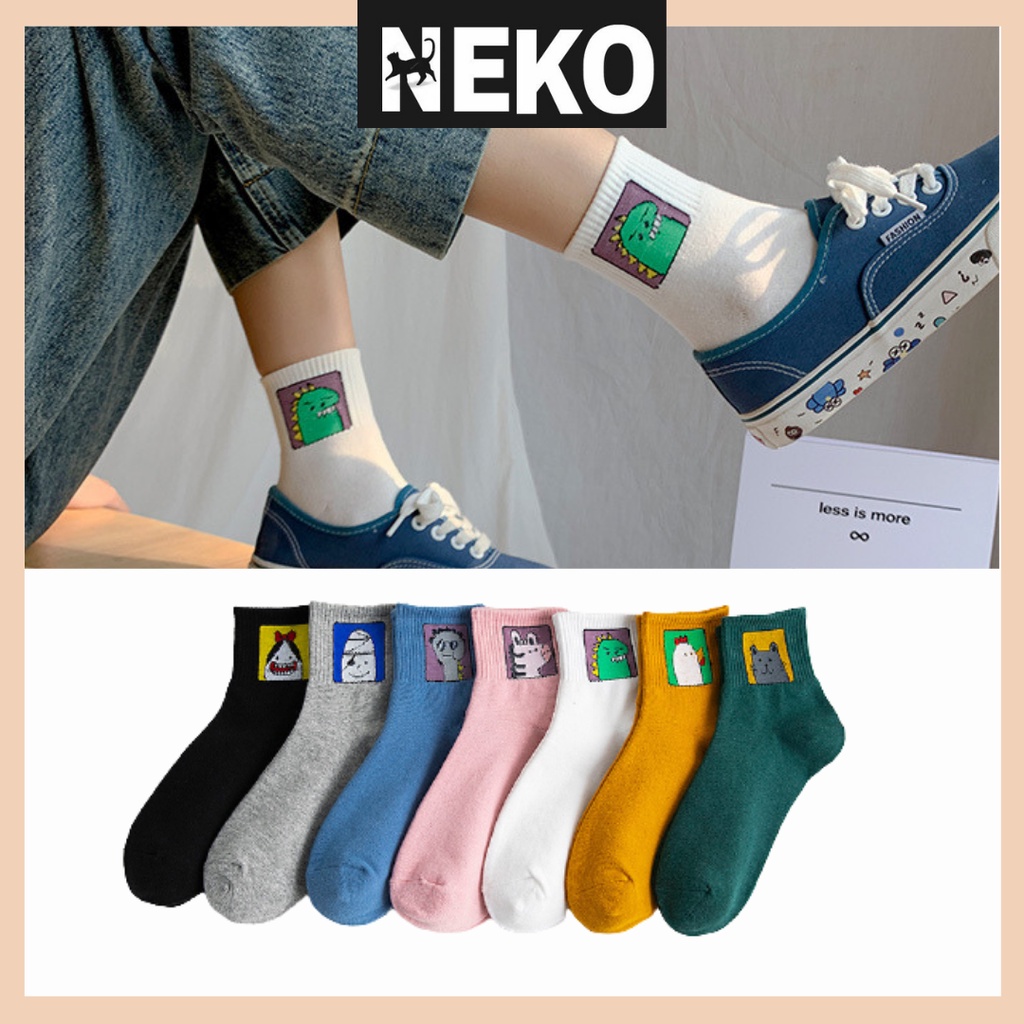 Vớ cao cổ hoạt hình, tất ulzzang unisex nam nữ hàn quốc NEKO