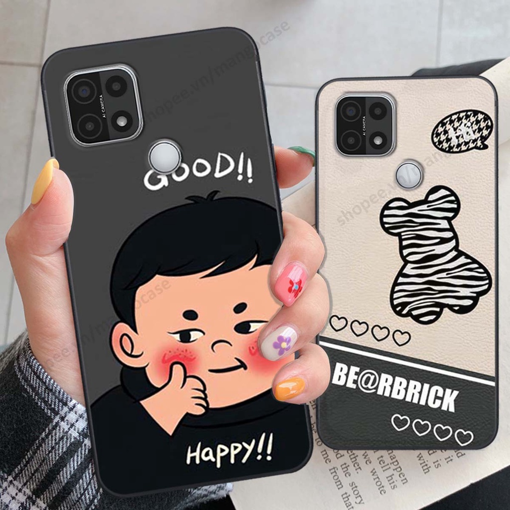 Ốp lưng Oppo A15 / A15s in hình happy nice, bé gấu đáng yêu