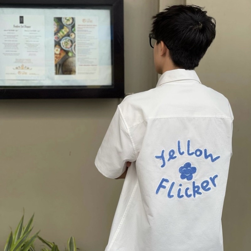 Áo Sơ Mi Local Brand Yellow Flicker - Punch Needle Ngắn Tay Unisex Nam/Nữ