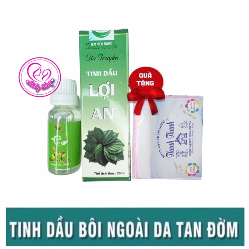 Tinh dầu bôi ho, sổ mũi, khò khè cho bé Lợi An + tặng khăn sữa