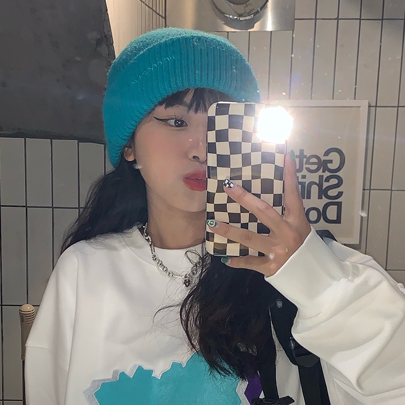 Nón len trùm đầu thêu chữ BACKNOWAumn phong cách Nhật Bản và Hàn Quốc