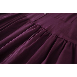 Đầm Babydoll Màu Tím Cổ Sơ Mi