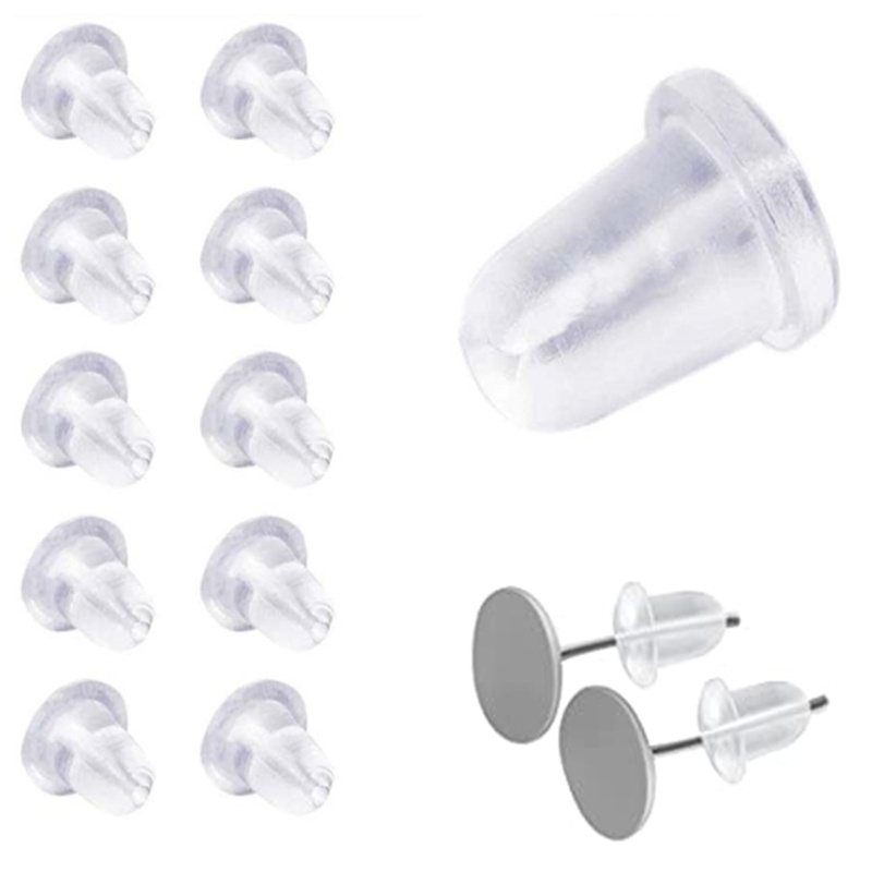 Set 1000 Nút Chặn Bông Tai 4mm Mềm Mại Thay Thế An Toàn DIY