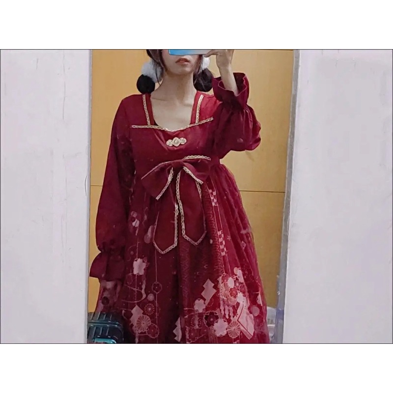 Đầm đỏ lolita OP