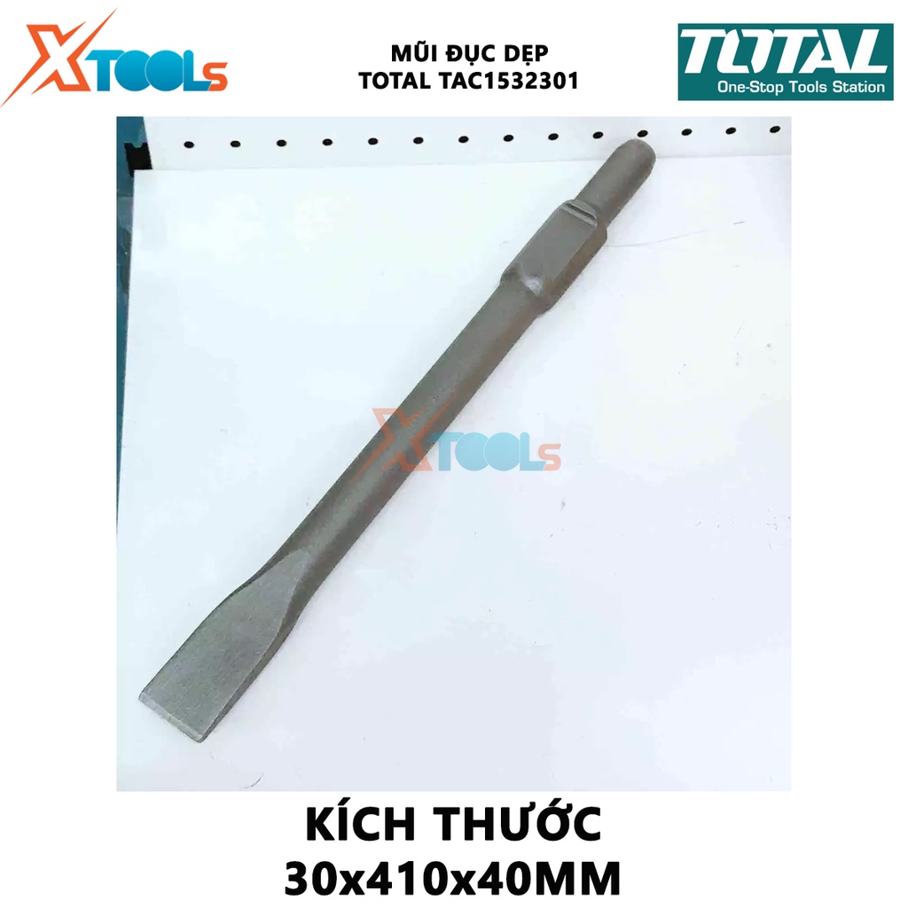 Mũi đục dẹp đuôi lục giác TOTAL TAC1532301 | Phù hợp sử dụng cho model Total : TH215451,TH217451 [CHÍNH HÃNG] [XTOOLs]