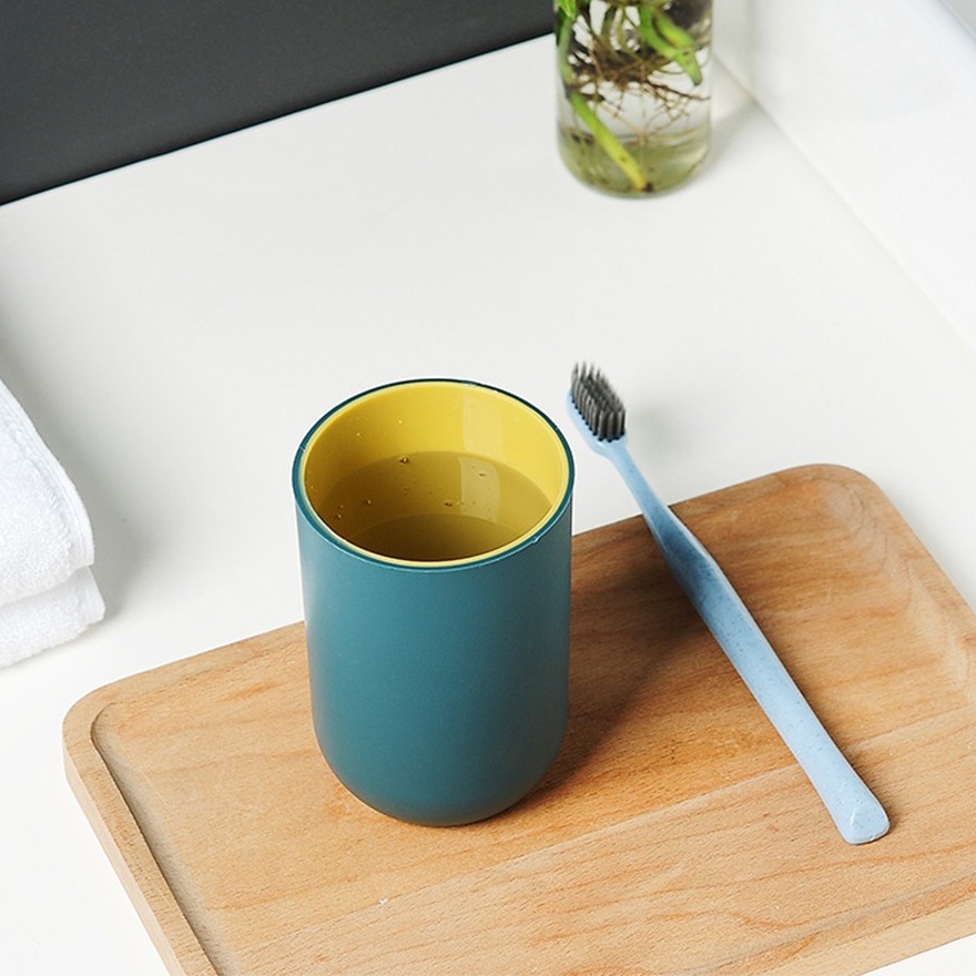 Cốc Uống Nước W7 Thon Tròn Cao Cấp (2 Lớp Màu) - Ly Đánh Răng Cao Cấp