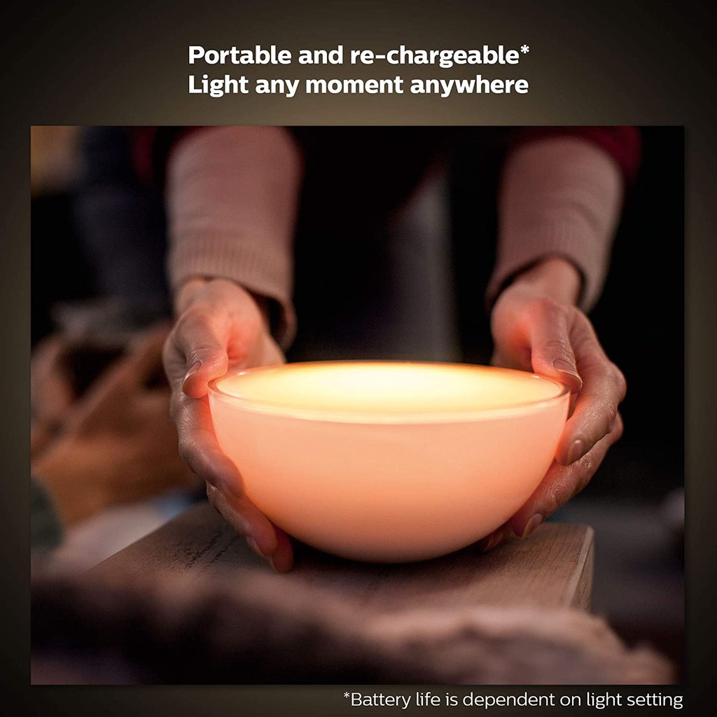 Philips Hue Go bản mới, Đèn bàn thông minh 16 triệu màu, hỗ trợ Google &amp; Alexa