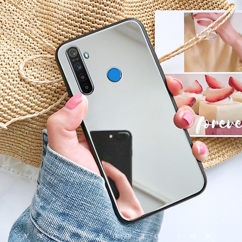 Ốp Điện Thoại Có Gương Trang Điểm Cho Realme 8 C1 C2 C3 C12 C15 C25 C25S V15