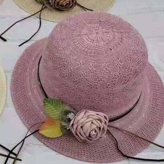 Mũ cói FREESHIP XTRA nón cói vành đính hoa hàng Quảng Châu chất cói mềm