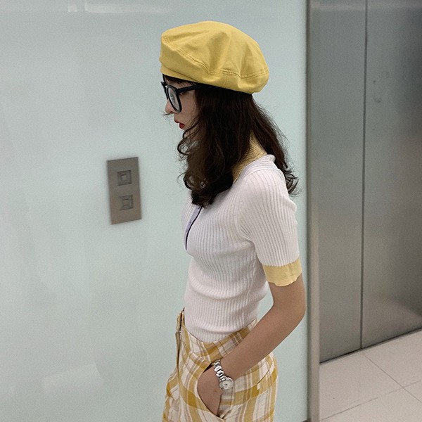 Mũ nồi nữ kaki hàn quốc