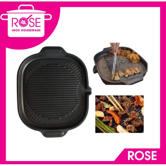 Chảo Nướng Chống Dính Huỳnh Anh Kiểu Dáng Hàn Quốc Có Rãnh Thoát Dầu Tiện Ích