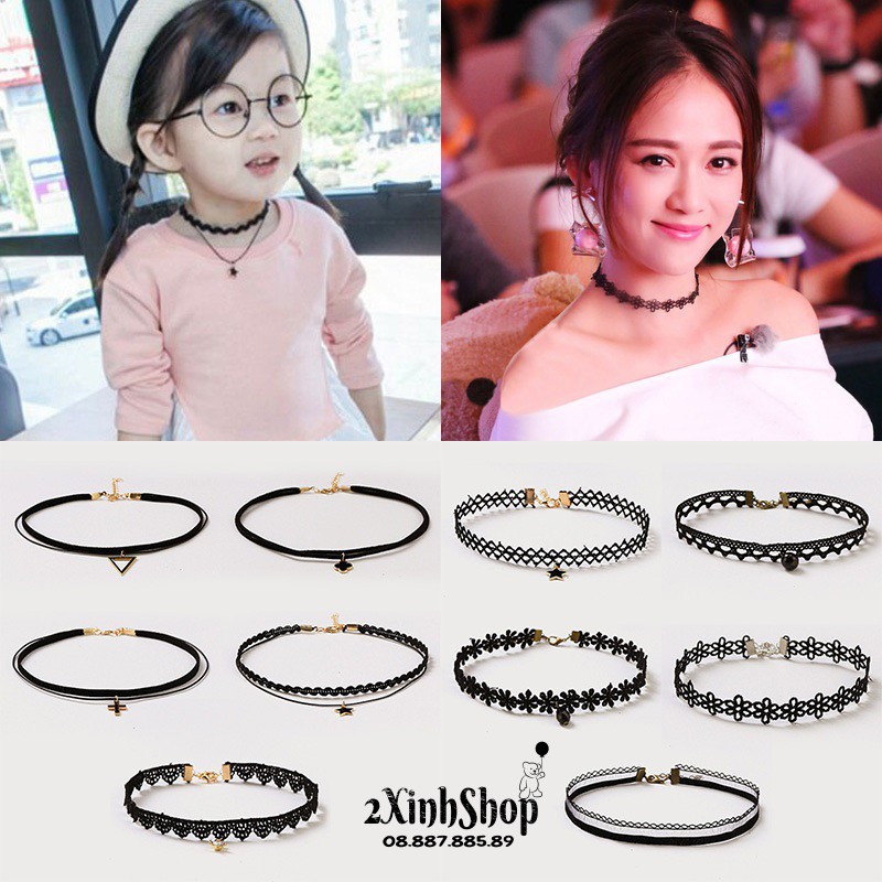 Bộ 5 vòng cổ choker cho bé và mẹ - CK005