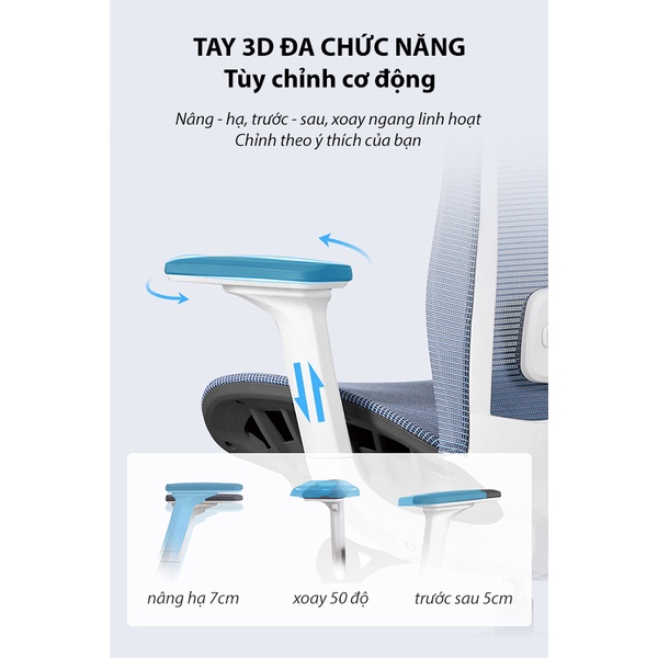 Ghế công thái học Nghia Furniture Ergonomic 03 Full lưới, Đa Tính Năng