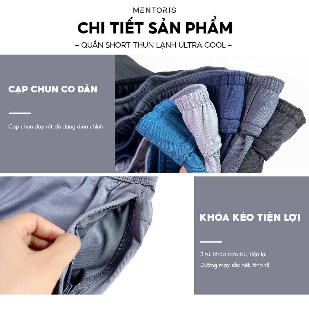 Quần short nam Mentoris Chất Vải Siêu Co Giãn,Thấm Hút Cực Tốt,Vận Động Thoải Mái QSG12