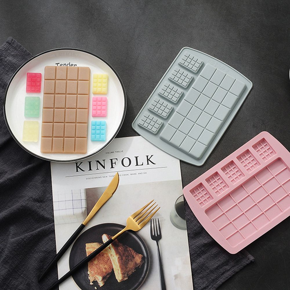 Khuôn silicon làm bánh waffle / sô cô la / kẹo hình khối diy