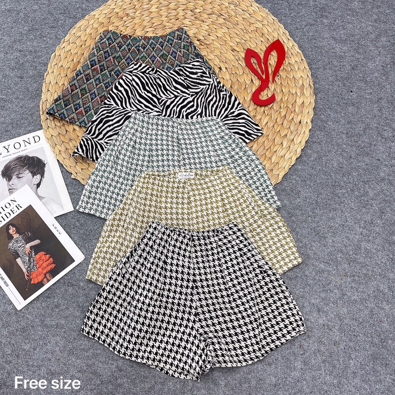 Quần short dạ phồng