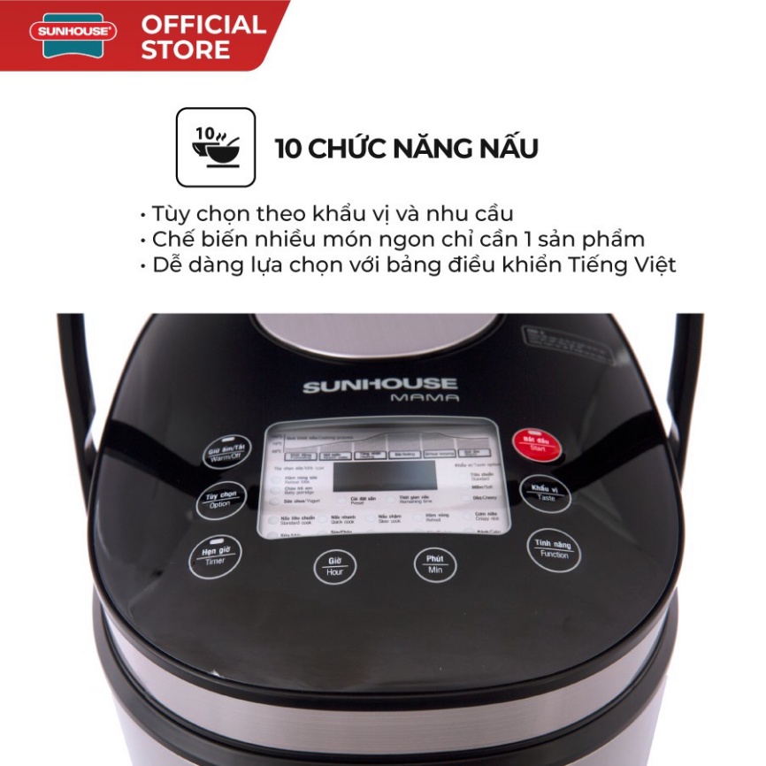 Nồi Cơm Điện Tử SUNHOUSE MAMA SHD8903 1.8L