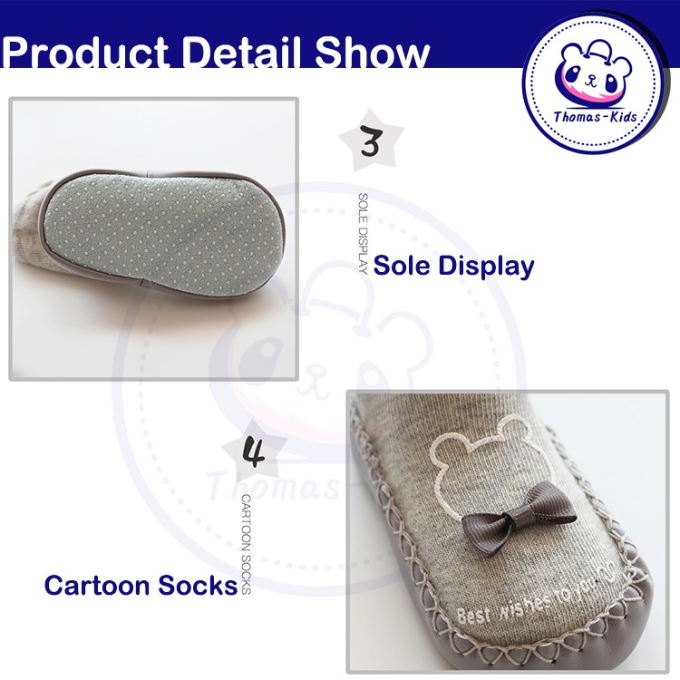 1 Đôi Vớ Cotton Mềm Mại Thoáng Khí Chống Trượt Cho Bé 0.5-2 Tuổi