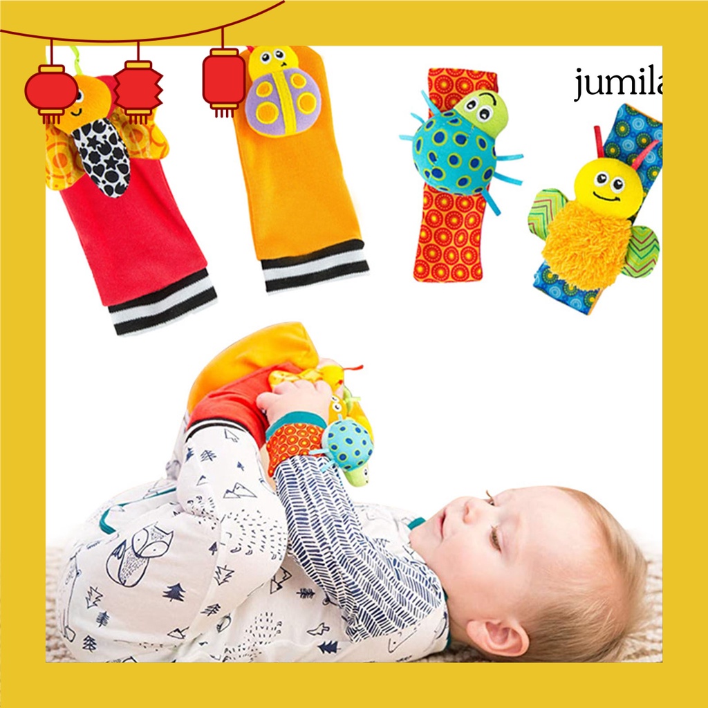 Đồ Chơi Nhồi Bông Lục Lạc Đeo Cổ Tay Và Chân Thoải Mái Cho Bé Sơ Sinh 0-12 Tháng Tuổi