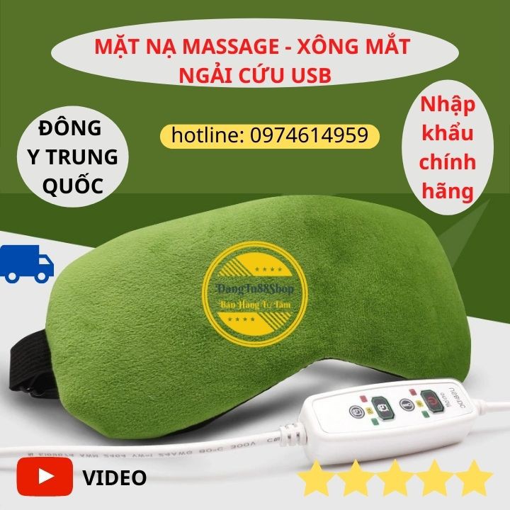 [Dùng cho khách Spa] Túi Chườm Mắt Thảo Dược-Ngải Cứu-Làm Nóng Tự Động(USB) - Hẹn Giờ