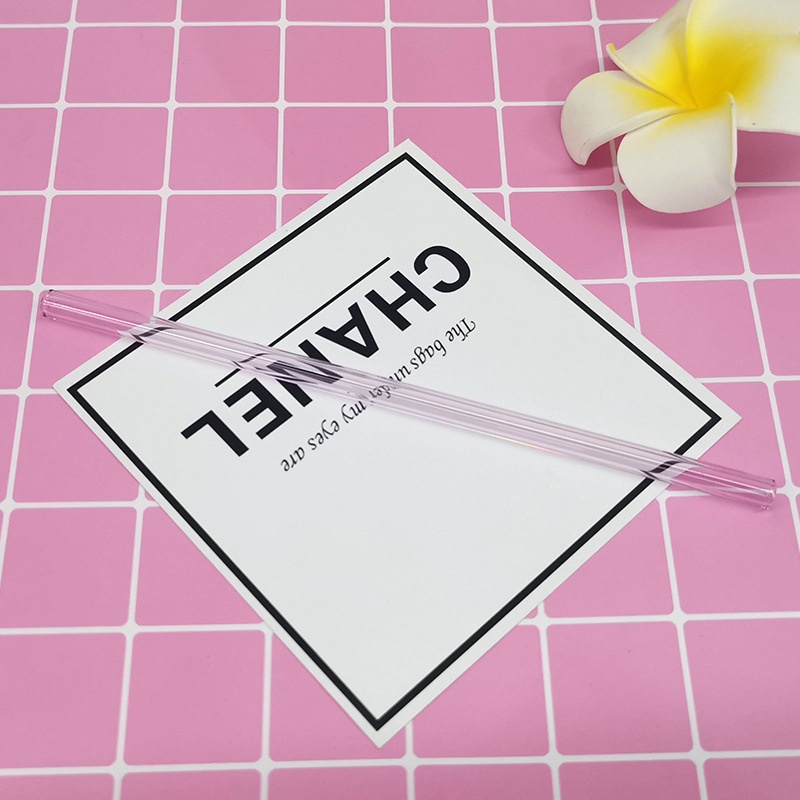 Ống hút thuỷ tinh trong suốt nhiều màu sang trọng