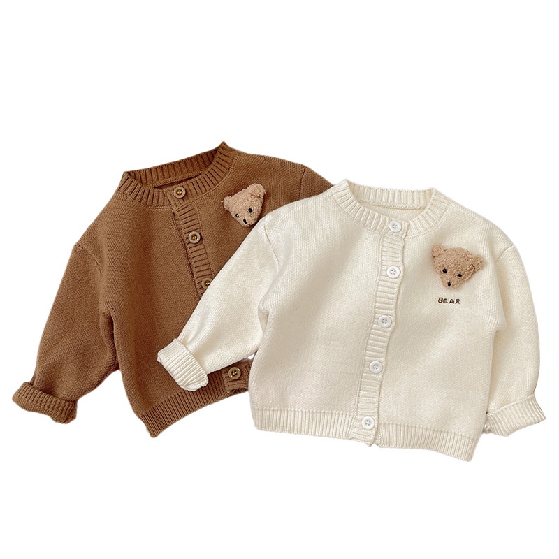 Áo Khoác Cardigan Dệt Kim Thời Trang Xuân Thu Cho Bé