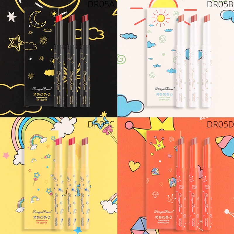 Bộ Ba Son Môi Dạng Bút Chì Màu Nhung Lì Tiện Lợi JP5