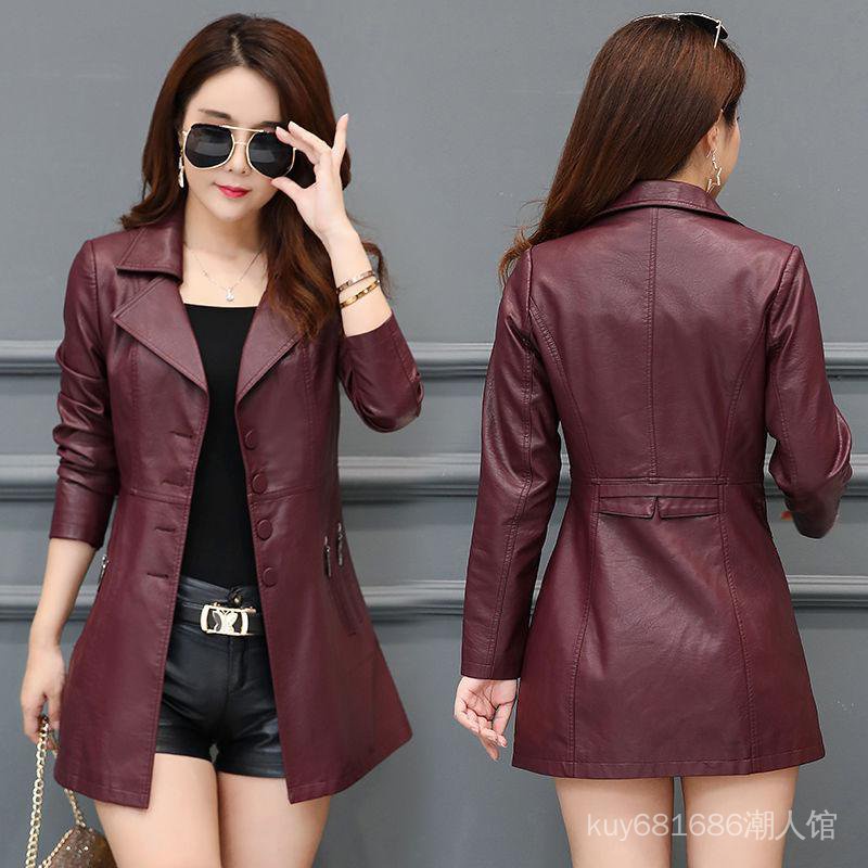 Áo Khoác Da Dày haining Dáng Dài Vừa Kích Thước Lớn Thời Trang Thu Đông Hàn Quốc 2022 Cho Nữ