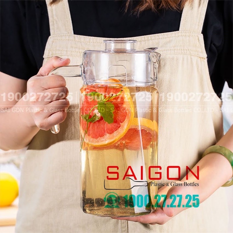 Bình Nước Thủy Tinh Deli Pitcher Glass 1850ml | Tùy chọn Kiểu Dáng Thân Bình