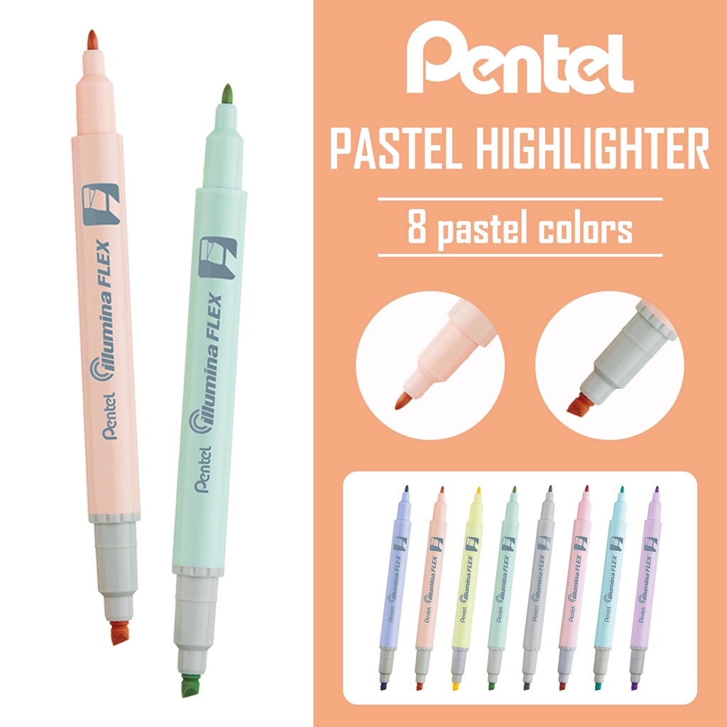 Bút Dạ Quang 2 Đầu Pentel Màu Pastel SLW11P Pentel Pastel Highlighter - Hàng chính hãng