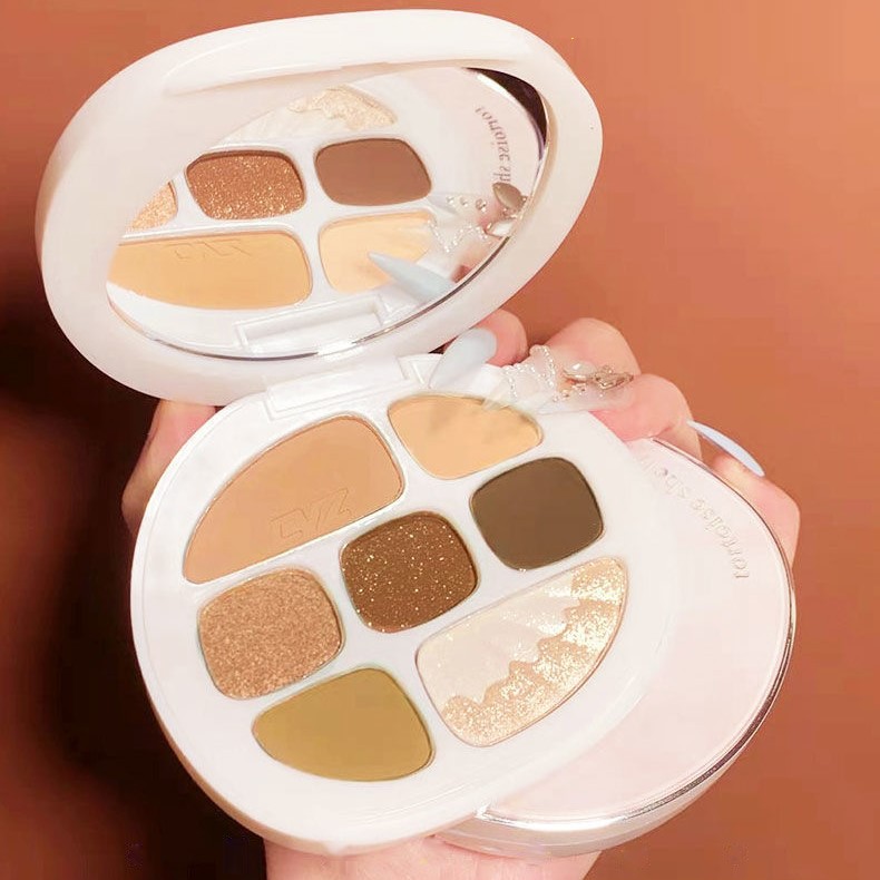 Bảng phấn mắt CVZ Eight Colors Eyeshadow Palette Shell Plate 8 màu kèm highlight phấn má CVZZ06 | BigBuy360 - bigbuy360.vn