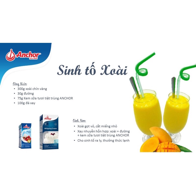 Whipping Cream Anchor 1Lít - Kem Tươi Whipping Cream 1Lít - DATE MỚI 2024