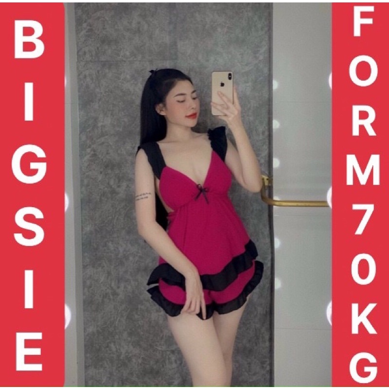 ❤️BIG SIZE❤️ Đồ Ngủ Sexy Nữ - Đồ Ngủ BigSize Voan Cánh Tiên Form 70Kg( ảnh và video thật)