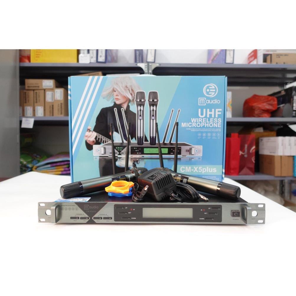 Micro không dây CM AUDIO Model CM X5 plus hàng nhập khẩu 2023 bảo hành 24 tháng Tặng bộ sạc pin và 4 quả pin sạc 1200mah